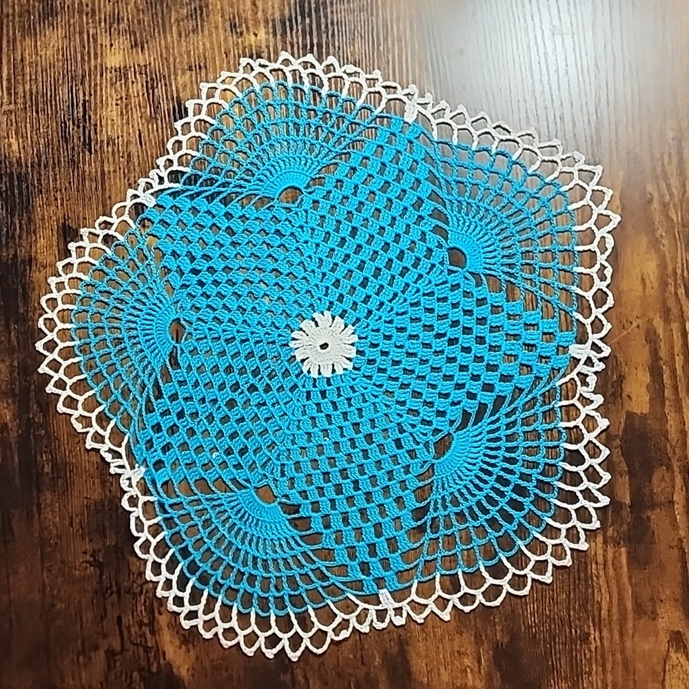 Vintage Doillie blue 16 inch